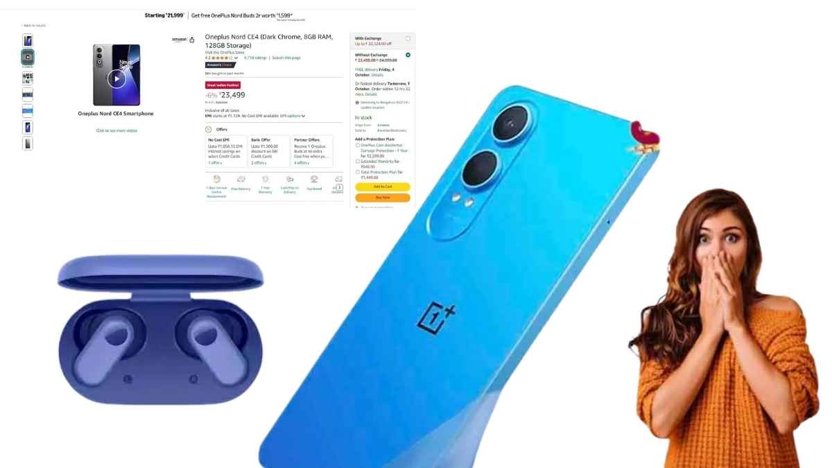 Amazon Great Indian Festival: OnePlus Nord CE 4 पर धमाकेदार ऑफर, 23,499 रुपये में शानदार फीचर्स और फ्री Nord Buds 2r