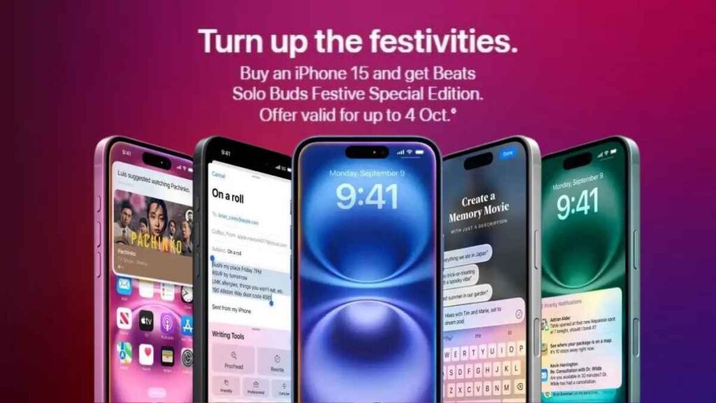 Apple Diwali Sale 2024 iPhone 15 की खरीद पर फ्री Beats Solo Buds और 67,500 रुपये तक का क्रेडिट!